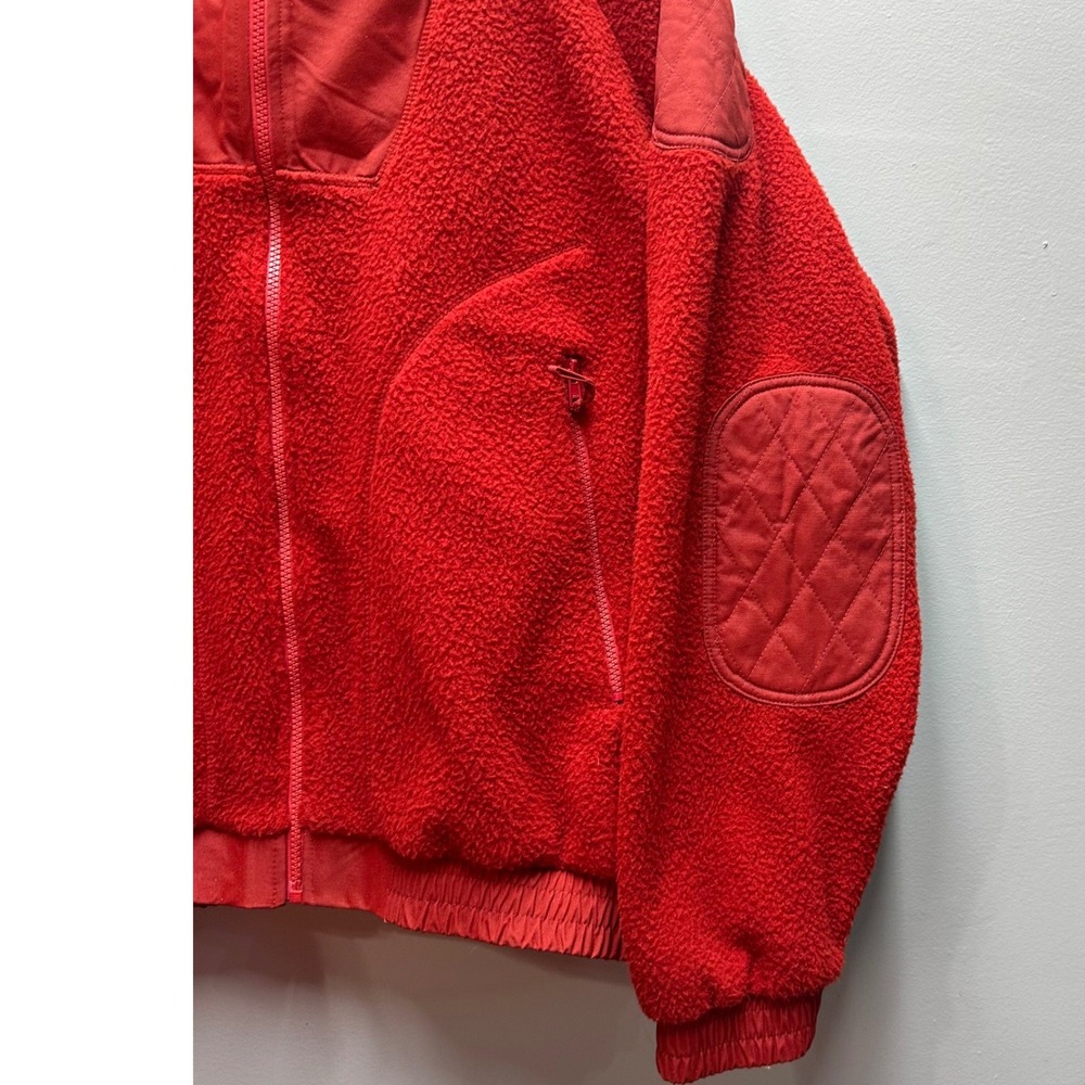 Orvis Red Sherpa Fleece Jacket Men's L Elbow Patch Full Zip - Picture 7 of 8